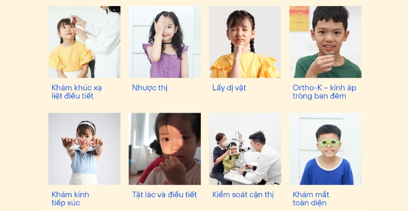 Một số dịch vụ khám mắt tổng quát cho trẻ em tại vivision kid