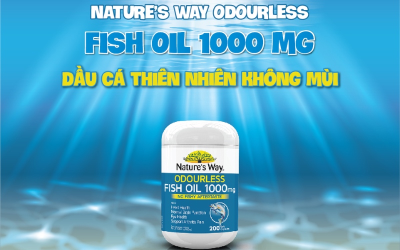 Thuốc bổ mắt cho người cận thị Nature’s Way Odourless Fish Oil 1000mg