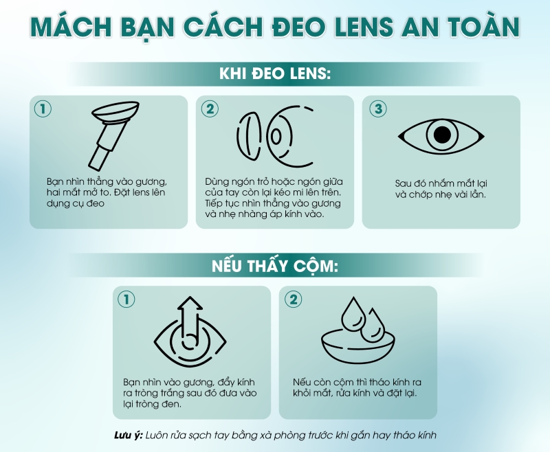 Hướng dẫn cách đeo lens đúng